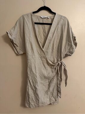 & Other Stories Natural Beige Linen Top